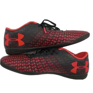 Under Armour indoor sports orange soccer shoes flat gym US 7 UK 6 EUC